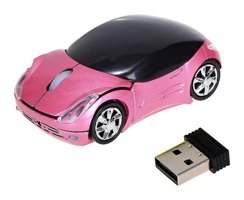 Jms Kablosuz Araba Görünümlü Pembe Optik Mouse
