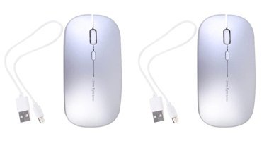 Gatuida Sessiz Kablosuz Gümüş Optik 2 Adet Mouse