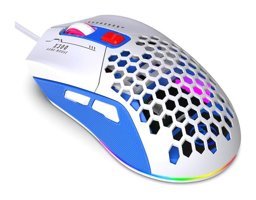Hallow RGB Makrolu Kablolu Beyaz-Mavi Optik Gaming Mouse