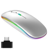 Generic Bt5 RGB Sessiz Ergonomik Kablosuz Gri Optik Mouse