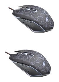 Gatuida RGB Makrolu Kablolu Desenli Siyah Optik Gaming 2 Adet Mouse