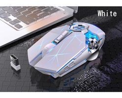 Jingyi A7 RGB Makrolu Kablosuz Beyaz Optik Gaming Mouse