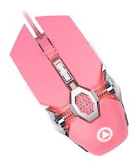 Hemobllo RGB Makrolu Kablolu Pembe Optik Gaming Mouse