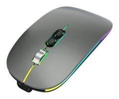 Pepisky Bt5 RGB Ergonomik Makrolu Kablosuz Gri Optik Mouse