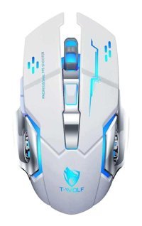Cankypu Thunder Wolf Q13 RGB Sessiz Kablosuz Beyaz Optik Gaming Mouse