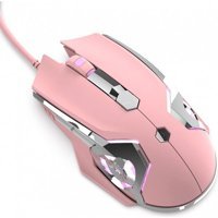 Jingyi Programlanabilir Makrolu Kablolu Pembe Optik Gaming Mouse