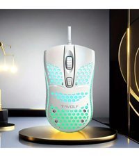 T-Wolf V15 RGB Makrolu Kablolu Beyaz Optik Gaming Mouse