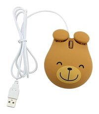 Gadpiparty Ayı Şekilli Sessiz Kablolu Turuncu Optik Mouse
