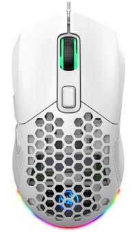 Qaohe X300 RGB Ergonomik Makrolu Kablolu Beyaz Optik Gaming Mouse