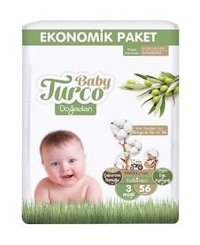 Baby Turco Doğadan 3 Numara Bantlı Bebek Bezi 5x56 Adet