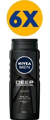 Nivea Men Deep Dimension Duş Jeli 6x500 ml