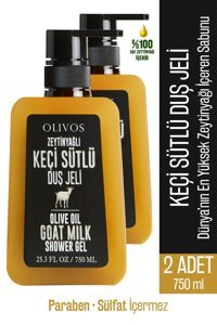 Olivos Besleyici Keçi Sütü-Zeytinyağı Nemlendirici Duş Jeli 2x750 ml