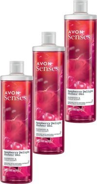 Avon Senses Rapsberry Delight Frambuaz-Frenk Üzümü Duş Jeli 3x500 ml