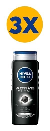 Nivea Active Clean Duş Jeli 3x500 ml