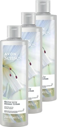 Avon Senses White Lily Beyaz Zambak Duş Jeli 3x250 ml