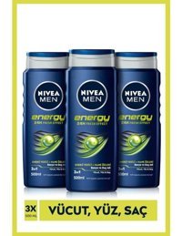 Nivea Men Energy Nane Duş Jeli 3x500 ml