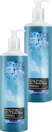Avon Senses Ocean Surge Deniz Kokusu-Nane Duş Jeli 2x720 ml