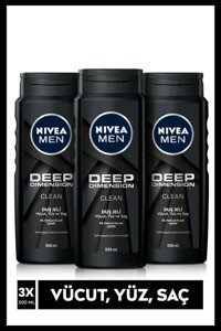 Nivea Men Deep Dimension Duş Jeli 3x500 ml