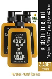 Olivos Besleyici Keçi Sütü-Zeytinyağı Nemlendirici Duş Jeli 3x750 ml
