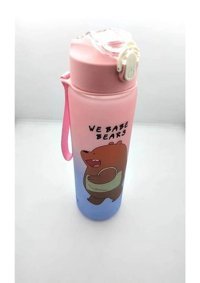 Taros Bear Ayı Pipetli Mavi-Pembe Tritan Okul Çocuk Suluk 800 ml