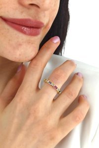 Çlk Accessories Çok Renkli Ayarlanabilir Tekli Pirinç Yüzük