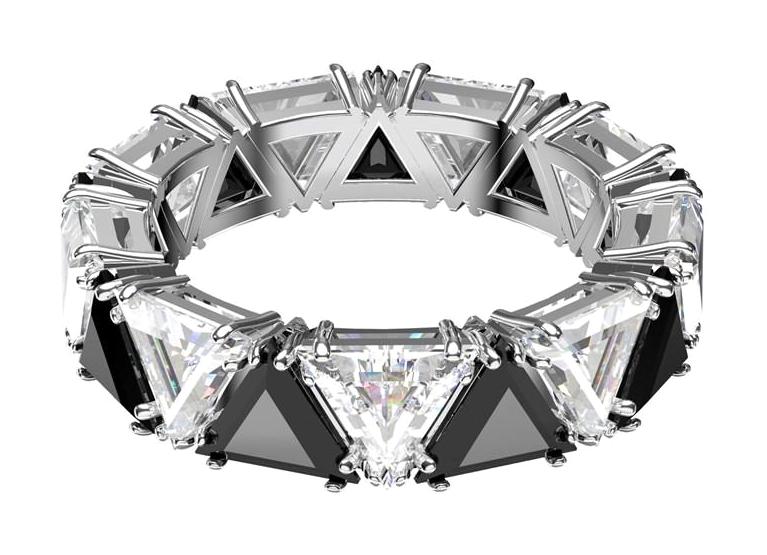 Swarovski Siyah Ayarlanabilir Tekli Çelik Yüzük