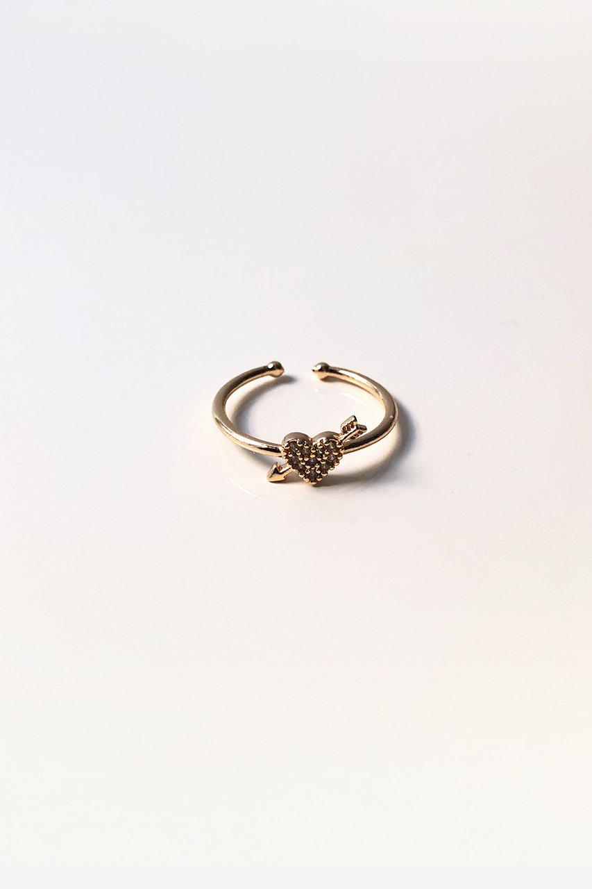 Teen Jewellry Siyah Zirkon Taşlı Ayarlanabilir Tekli Pirinç Yüzük