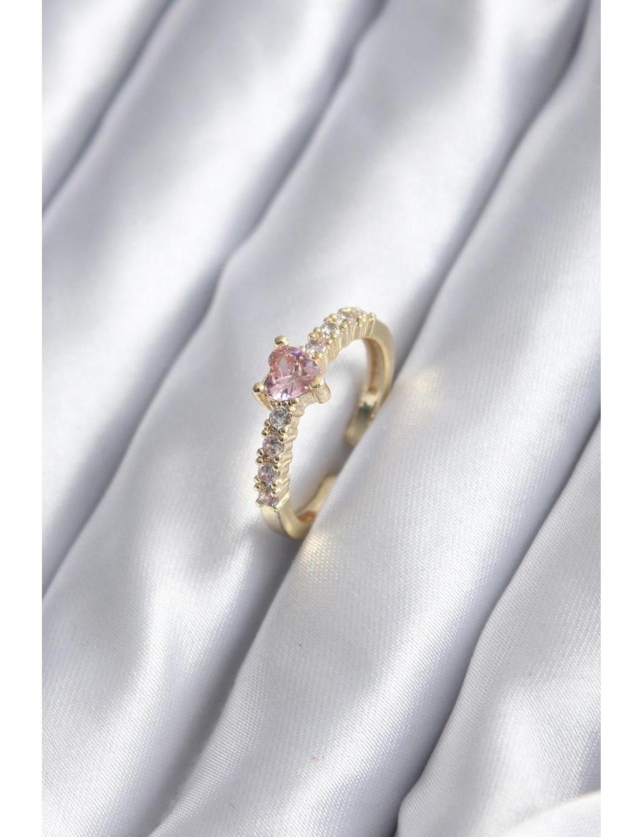 Ruby Mavi Zirkon Taşlı Ayarlanabilir Tekli Metal Yüzük