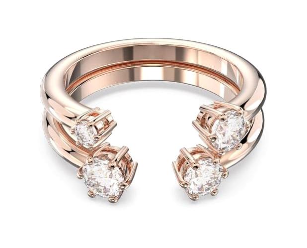Swarovski Ayarlanabilir Tekli Rodyum Yüzük