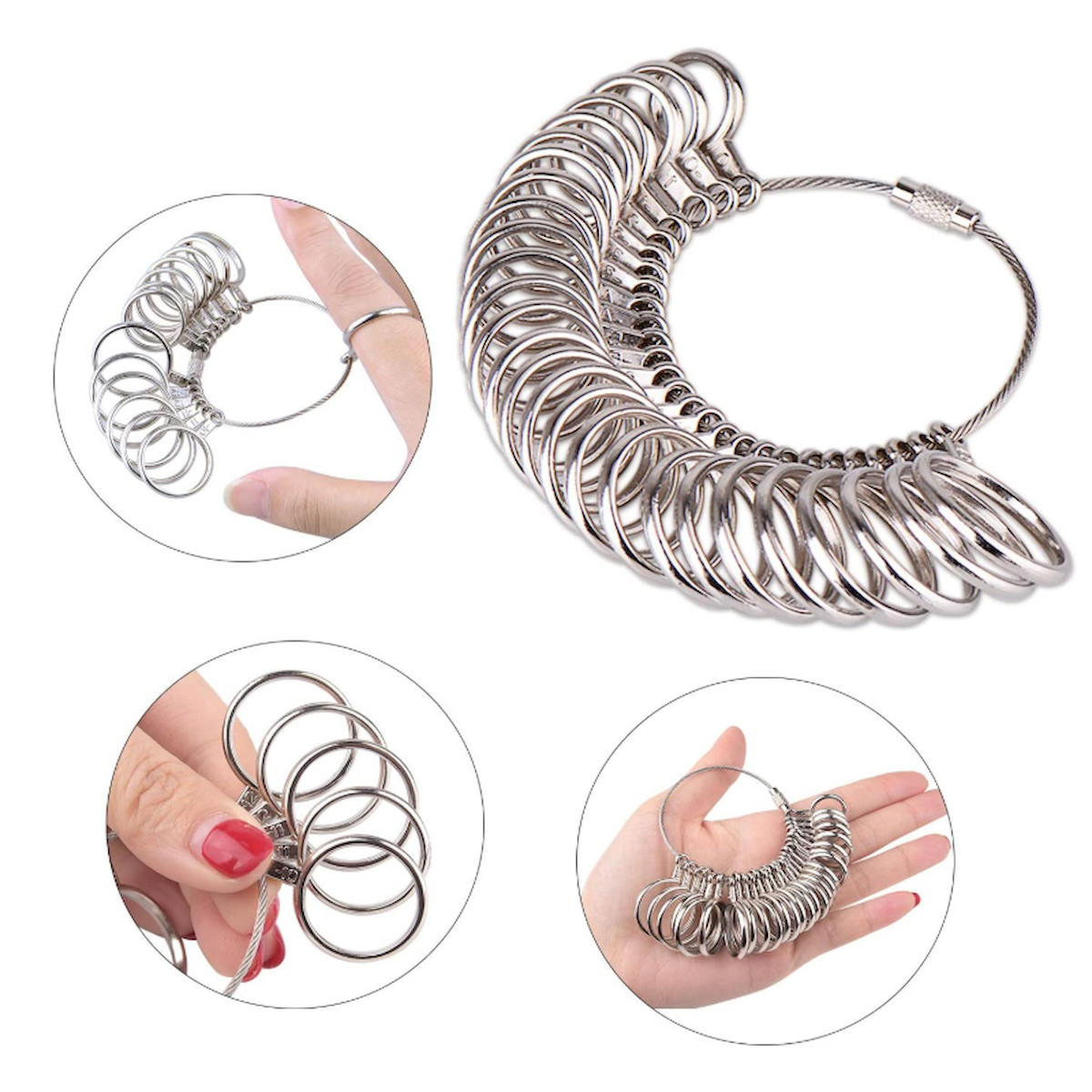 Chavin Jewelry Beyaz Ayarlanabilir Tekli Metal Yüzük