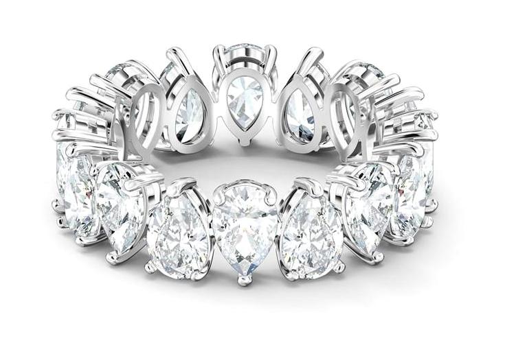 Swarovski Beyaz Tekli Çelik Yüzük
