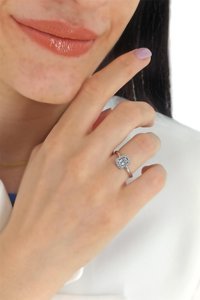 Çlk Accessories Beyaz Zirkon Taşlı Ayarlanabilir Tekli Çelik Yüzük
