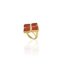 Kadir Jewelry Kırmızı Tekli Pirinç Yüzük