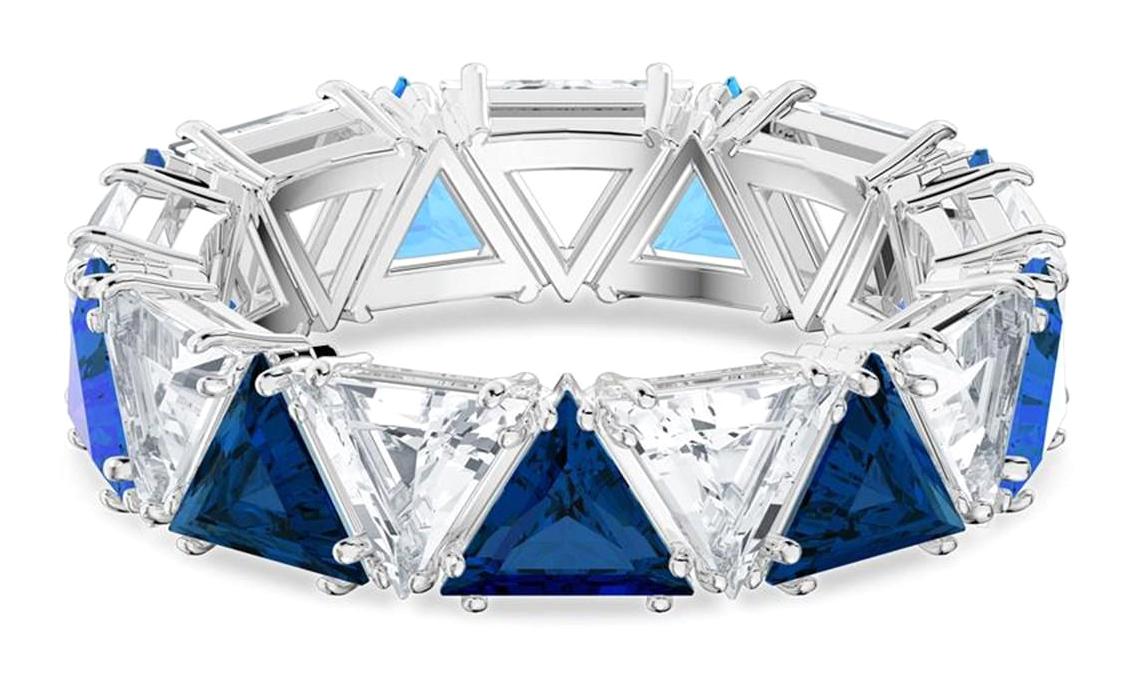 Swarovski Lacivert Ayarlanabilir Tekli Çelik Yüzük