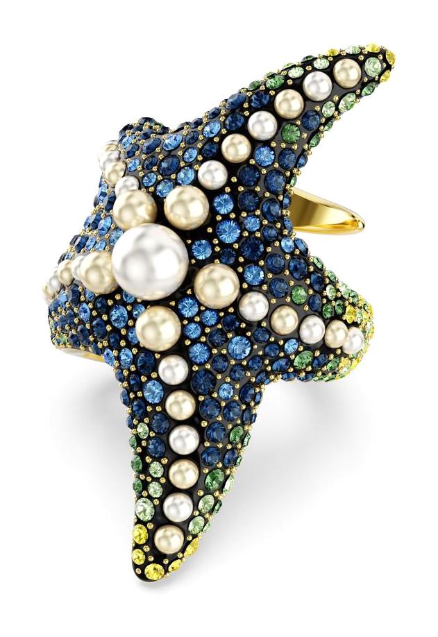Swarovski Çok Renkli Tekli Rodyum Yüzük