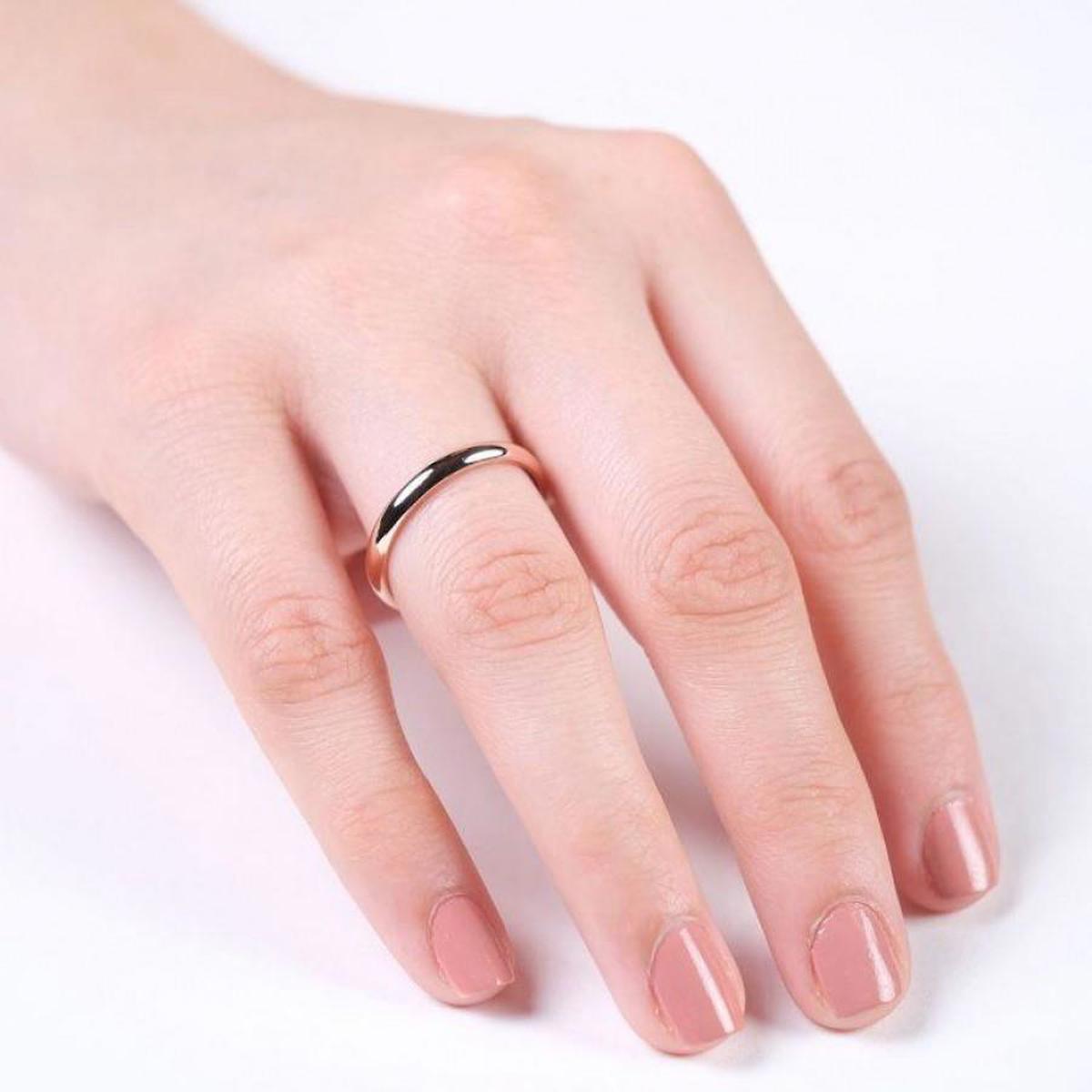 Sefa Gold Beyaz 3 Mm 14 Ayar Rose Gold Düz Kadın Alyans