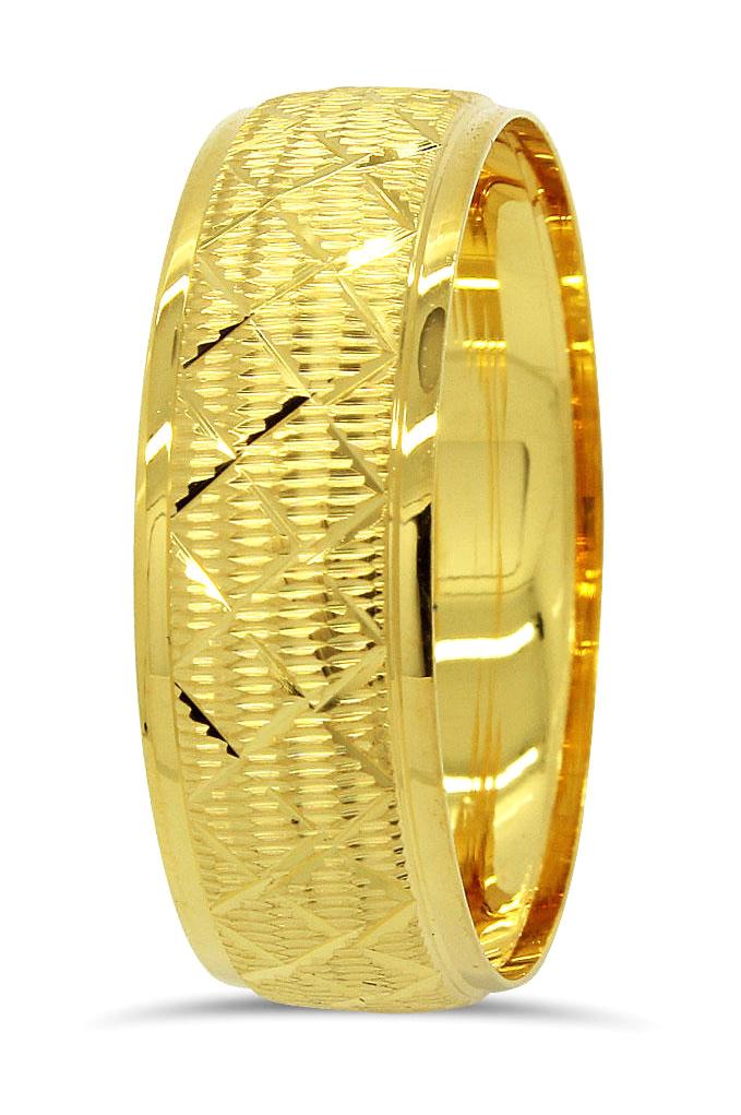 Cigold Beyaz 22 Ayar Sarı Kadın Alyans