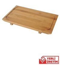 Bambum Riba Ayaklı Bambu Orta Kahverengi Tekli Kesme Tahtası