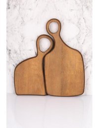 Woodhub Ahşap Orta-Küçük Kahverengi 2'li Kesme Tahtası