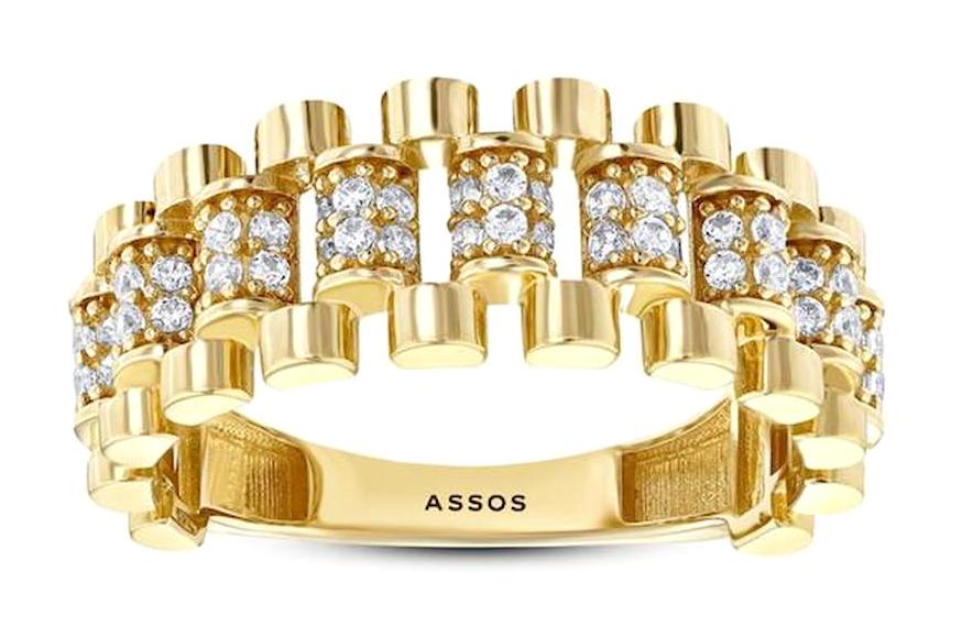Assos Pırlanta Baget Safir Taşlı Beyaz Pırlanta Yüzük