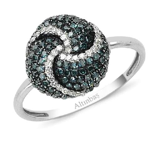 Altınbaş 0.11 Karat Yuvarlak Parlak Topaz Taşlı Beyaz Pırlanta Yüzük