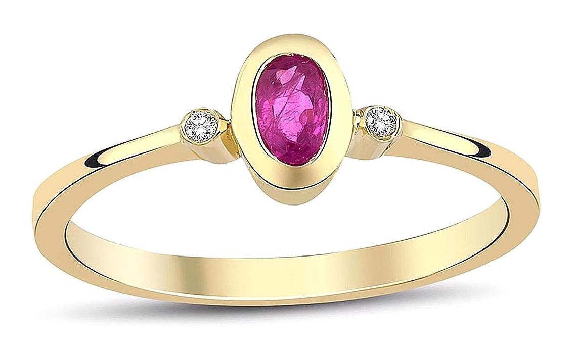İryum 0.39 Karat Oval Parlak Sertifikalı Pembe Pırlanta Yüzük
