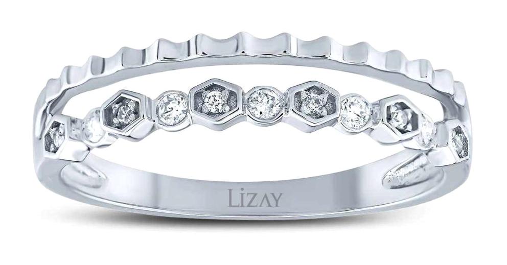 Lizay Pırlanta 0.10 Karat Yuvarlak Parlak Sertifikalı Beyaz Pırlanta Yüzük