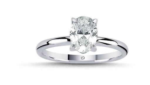 Safir Kuyumculuk 1.01 Karat Oval Tektaş Parlak Sertifikalı Beyaz Pırlanta Yüzük