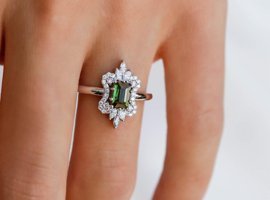 Safir Kuyumculuk 0.65 Karat Parlak Sertifikalı Beyaz-Mavi Pırlanta Yüzük