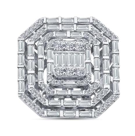 Safir Kuyumculuk 3.02 Karat Baget Parlak Sertifikalı Beyaz Pırlanta Yüzük