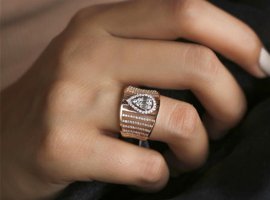 Safir Kuyumculuk 0.46 Karat Damla Sertifikalı Beyaz Pırlanta Yüzük