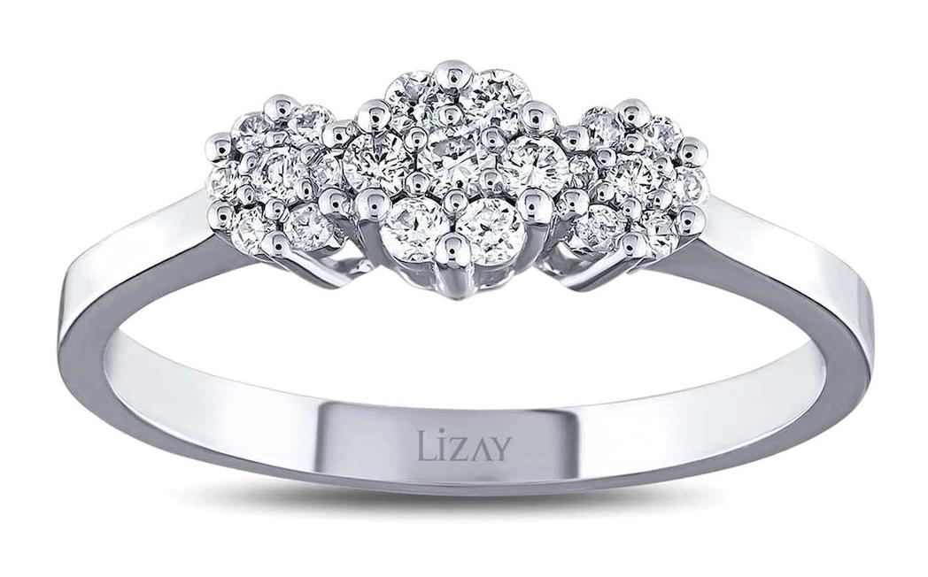 Lizay Pırlanta 0.37 Karat Yuvarlak Parlak Sertifikalı Beyaz Pırlanta Yüzük