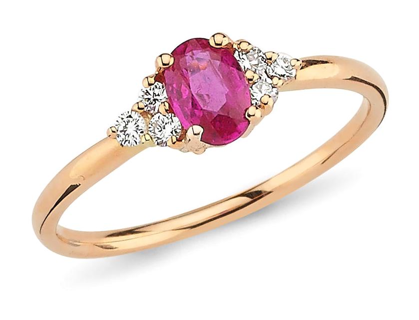 Moi Pırlanta 0.67 Karat Oval Parlak Sertifikalı Pembe Pırlanta Yüzük