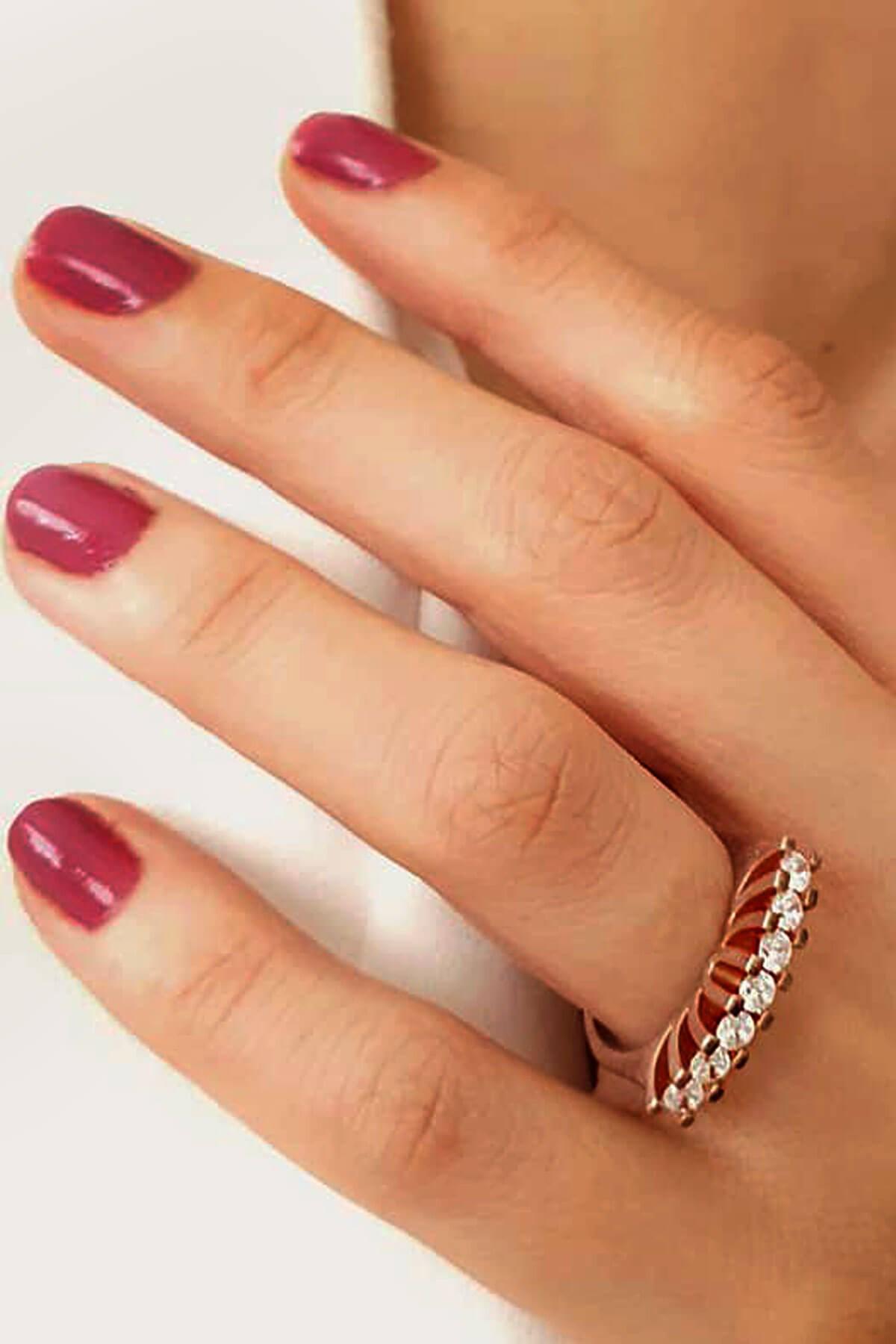 Oseshop Yuvarlak Yeditaş Beyaz Pırlanta Yüzük